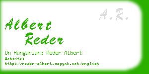 albert reder business card